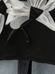 SHEIN 少女黑色无袖背心，采用 3D 花卉针织设计 - 黑色 - 查看 8