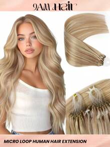 50 sợi tóc nối Micro Loop từ tóc thật của con người P18/613# Tóc vàng caramel để tẩy tóc vàng Microbead siêu mềm mượt và thẳng Micro Loop khỏe mạnh từ tóc thật của con người dành cho phụ nữ - S18/613 - Xem 2