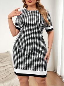 SHEIN Clasi Plus Size Elegancka Kolorowa Blokowa Wzór Houndstooth Dopasowana Sukienka, Sukienki Damskie, Eleganckie Sukienki Damskie, Sukienki Biurowe Dla Kobiet, Sukienki Damskie Plus Size, Sukienka Damska, Stroje Wakacyjne Damskie, Stroje Letnie Dla Kobiet, Business Casual Kobieta, Bluzki Wyjściowe Damskie, Odzież Biurowa Damska, Stroje Wiosenne Dla Kobiet, Festiwal, Stare Pieniądze, Elegancka Odzież Damska, Skromne Ubrania Damskie, Odpowiednie Do Codziennego Eleganckiego Ubioru