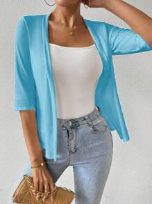 EMERY ROSE 女士常规款针织开衫，适合夏季 - 藍色 - 查看 4