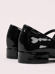 CUCCOO DOLLMOD نساء أحذية كاجوال فستانية كعب عالي من نوع مريم جين برؤوس مستديرة بإلهام الطراز القديم، من اجل الربيع - الأسود - مشاهدة 8