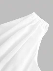 SHEIN Pitira Vestido largo elegante blanco para invitadas a bodas de adolescentes con cuello asimétrico, estilo vacacional