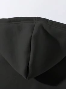 Manfinity Homme 2pcs Men's Hooded Sweatshirt And Pants Set, Fashionable For Summer - Black - View 6