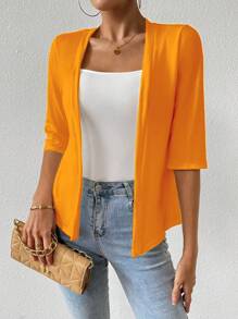 Calvaya Women Solid Color Casual Vacation Regular Cardigan, Summer Loose Knit Outwear