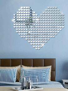 100 piezas de 2 cm Pegatinas de pared de espejo en mosaico 3D cuadrado Calcomanía de pared de acrílico DIY Mural para sala de estar, dormitorio, arte, decoración del hogar, Día de San Valentín, boda de San Valentín, decoración de pared de cumpleaños, decoración de habitación, espejo de pared, espejo para decoración de baño, decoración de sala de estar
