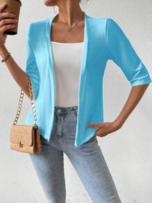 EMERY ROSE 女士常规款针织开衫，适合夏季 - 藍色 - 查看 3