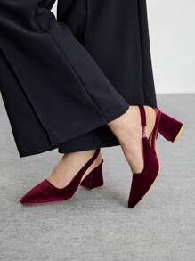 CUCCOO BIZCHIC 酒红色厚底高跟鞋，时尚舒适，适合通勤、约会、派对、度假等各种场合。 - 酒紅色 - 查看 4