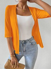 Calvaya Women Solid Color Casual Vacation Regular Cardigan, Summer Loose Knit Outwear