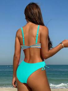 Swim Lushoire Women's Swimsuit Set, Random Prints, Push Up, Padded, With Underwire For Summer Beach Vacation - Multicolor - View 2
