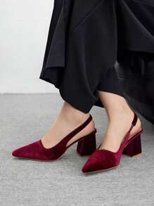 CUCCOO BIZCHIC 酒红色厚底高跟鞋，时尚舒适，适合通勤、约会、派对、度假等各种场合。 - 酒紅色 - 查看 5