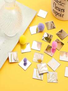 100 piezas de 2 cm Pegatinas de pared de espejo en mosaico 3D cuadrado Calcomanía de pared de acrílico DIY Mural para sala de estar, dormitorio, arte, decoración del hogar, Día de San Valentín, boda de San Valentín, decoración de pared de cumpleaños, decoración de habitación, espejo de pared, espejo para decoración de baño, decoración de sala de estar