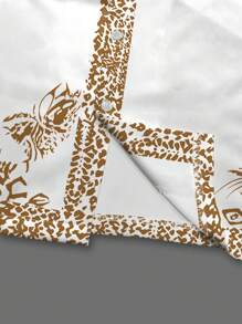 Manfinity RSRT Men's Summer Vacation Tropical Print Short Sleeve Shirt And Shorts Set Summer Two Pieces Set For Men - Multicolor - View 6