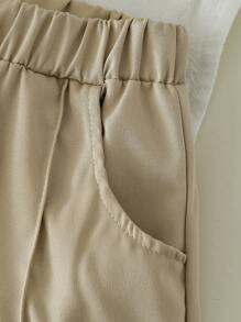 SHEIN Boys Summer Korean Style Fashion Casual Set, Polo Collar Striped Shirt + Stylish Casual Shorts, 2pcs Outfit For Tween Boys