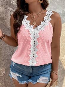 EMERY ROSE Tops de tirantes finos y de tipo tank, de moda para el verano, de tallas grandes - Rosa - Ver 1