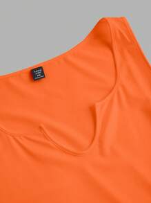 Slaydiva 2 件套加大码纯色橙色和黑色休闲西装套装，适合夏季度假 - 彩色 - 查看 9