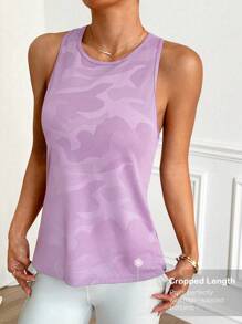 Easithlete Sporty T-Shirt & Tank Top Sets, Fashionable & Suitable For Summer - Purple - View 2