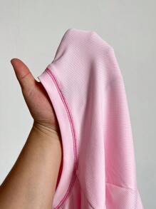 Maweii Set di 2 pezzi composto da top a maniche corte con colletto semi-aperto tinta unita e pantaloncini con bordatura a contrasto, per taglie forti