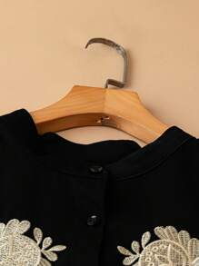 Linhara Plus Size Long Sleeve Shirt, Fashionable For Summer - Black - View 4