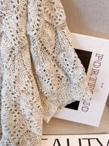 Franclia 2025 New Knitted Crochet Hollow Design Unique Versatile Casual Top (Random Dotted) - Apricot - View 4