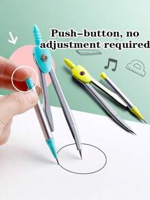 SHEIN 1 Set Ruler & Compass Set With Protractor For Teaching And Student Supply