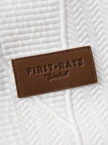 SHEIN Explorewe 2pcs/Set Teenager Boys Casual Vintage White Textured Knit Short Sleeve T-Shirt + Elastic Waist Pants, Leisure Outfit