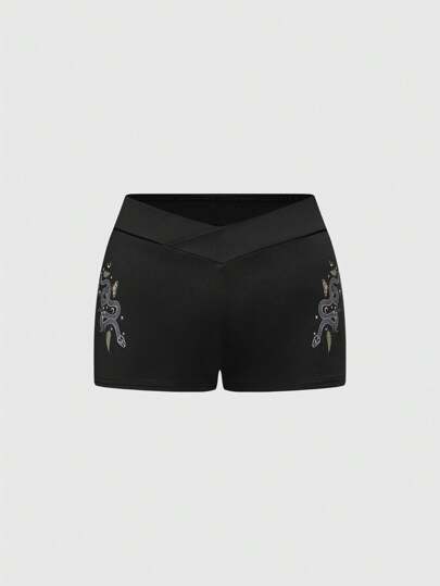 Short imprimé peau de serpent gothique grande taille