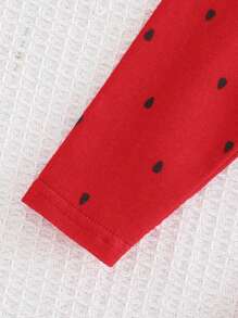 Cozy Pixies Baby Girl Strawberry Pattern Round Neck Ruffle Trim Pullover Top And Elastic Waist Pants 2 Pieces Set