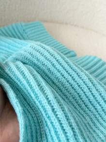 Elamini Quần short đan móc họa tiết sao biển thủ công Y2K dành cho nữ - Màu xanh lam - Xem 7