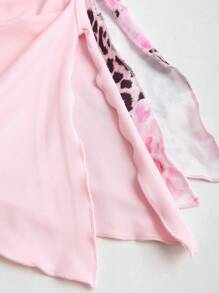 Sweetra Y2K Sexy Leopard Print Asymmetrical Length Bandeau Top - Multicolor - View 4