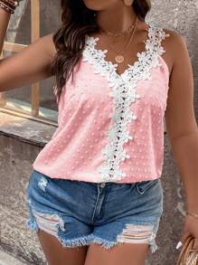 EMERY ROSE Tops de tirantes finos y de tipo tank, de moda para el verano, de tallas grandes - Rosa - Ver 3