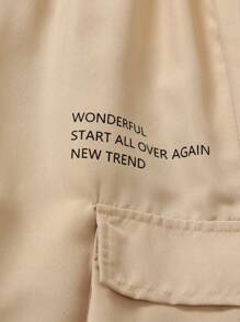 Young Boy Casual Sports Utility Cargo Pants, Comfortable Fabric, Suitable For Daily Wear In Spring, Summer, Autumn - Khaki - View 7