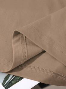 INAWLY Camiseta de manga corta, cuello redondo, de unicolor, de talla grande, de moda para el verano - Multicolor - Ver 5