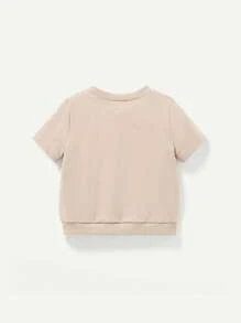 Cozy Pixies 4 件套男婴纯色装饰徽标圆领短袖上衣和短裤套装 - 藏蓝色 - 查看 11