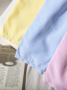 SHEIN 3 件套女童夏季休闲字母条纹印花裤 - 彩色 - 查看 3