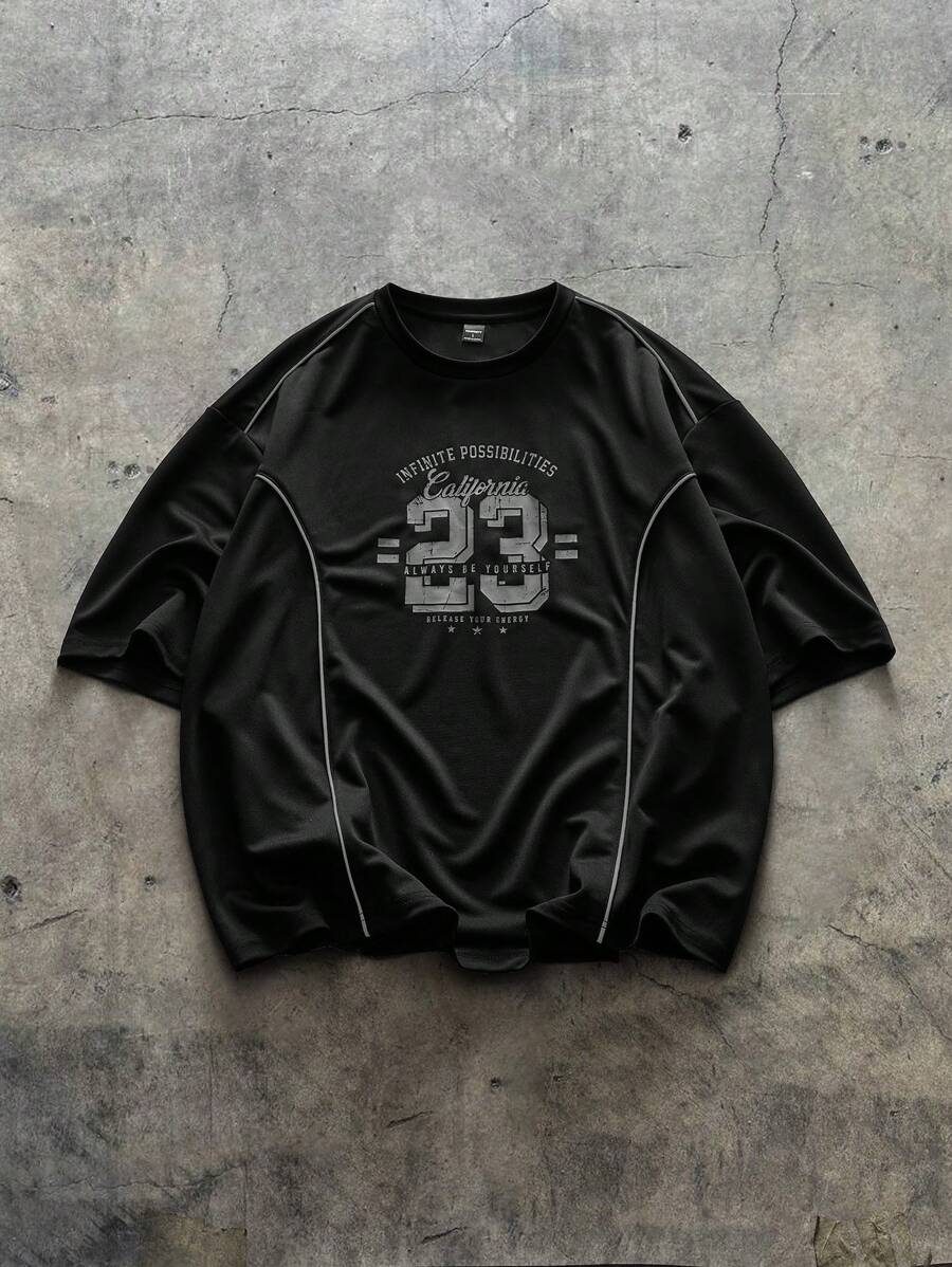 AXEPEAK Street Style Crew Neck Loose Fit Short Sleeve Jersey T-Shirt For Men, Summer, Streetwear Inspired, 2000s Style