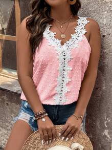 EMERY ROSE Tops de tirantes finos y de tipo tank, de moda para el verano, de tallas grandes - Rosa - Ver 4