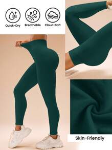 Seamluxe SHEIN Sport Women's Fashion Elastic Seamless Quick-Drying Leggings