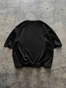 AXEPEAK Street Style Crew Neck Loose Fit Short Sleeve Jersey T-Shirt For Men, Summer, Streetwear Inspired, 2000s Style