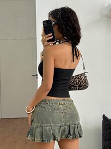 Coolane 女士夏季街头服饰 Y2K 音乐会音乐节度假镂空露背短款上衣