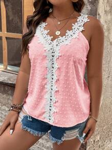 EMERY ROSE Tops de tirantes finos y de tipo tank, de moda para el verano, de tallas grandes - Rosa - Ver 6