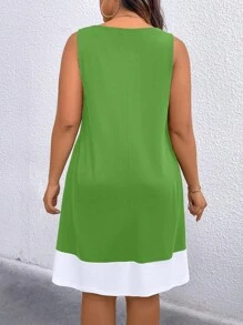 Linhara 大码吊带裙，适合夏季的时尚 - 綠色 - 查看 2