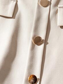 SHEIN Clasi Plus Size Solid Color A-Line Skirt, Fashionable For Summer - Beige - View 5