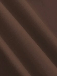 Femmeverse Women Plus Solid Button Decor A Line Skirt Fall Cloth For Women - Coffee Brown - View 4