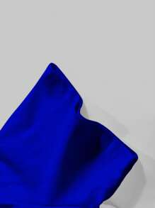 Manfinity Homme Plus Size Men's Round Neck Short Sleeve T-Shirt, Fashion Suitable For Summer - Royal Blue - View 4