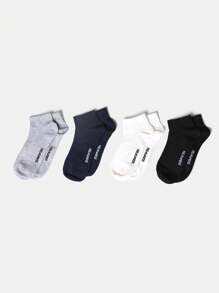 SUMWON Pack Of 4 Athletic Quarter Length Performance Socks Moisture Wicking Comfort Fit Ribbed Ankle Pack Cushioned Sports Workout Running Training Everyday Wear - Multicolor - View 6