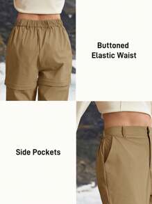 In My Nature Outdoor/Hiking/City Commute Women's Detachable 2-Section Pants - Brown - View 4