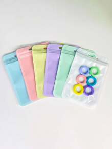 SHEIN 12/30/48Pcs 4.13 X 5.9 Inch Resealable Packaging Bags Mixed Color Rectangle Plastic Self Seal Bags Smell Proof Pouch Bags With Clear Window For Food Storage, Party Favor, Small Jewelry Packing,Candy Cookie Food Storage