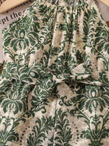 Travachic KIDS 新生女宝宝可爱碎花夏季无袖连体衣 - 綠色 - 查看 5