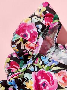 PETSIN 1pc Ditsy Floral Pattern Print Sleeveless Dog Dress, Cute Romantic Rose Print, Universal Pet Clothes