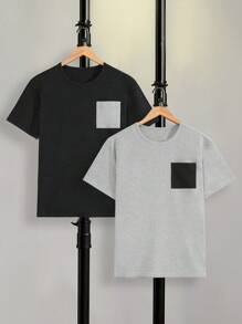 RueChic Men 2pcs Multi Pack With Pocket Regular T-Shirt - Multicolor - View 1